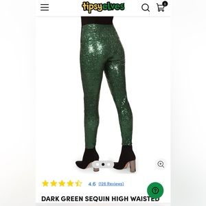 NWTs- Tipsy elves, dark, green, sequin leggings